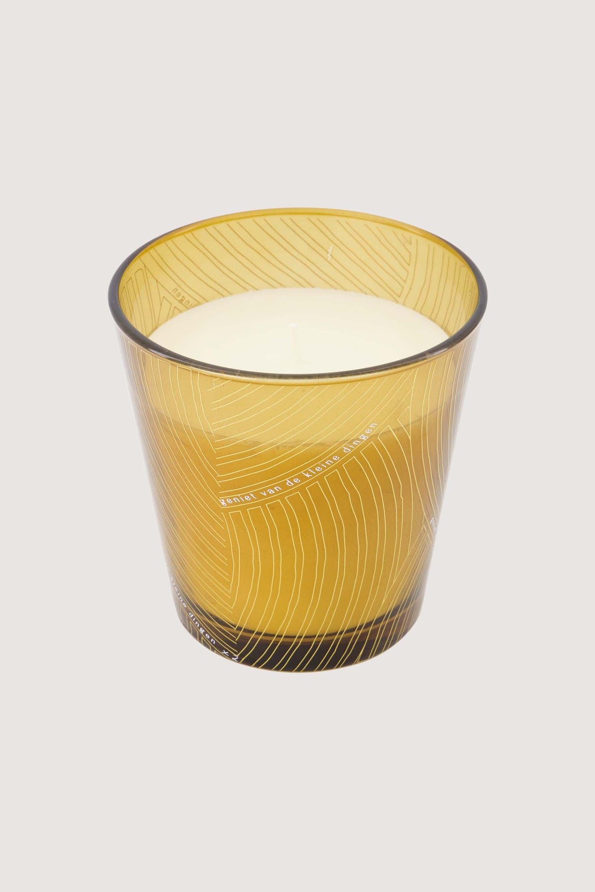 Geurkaars in glas vlechtpatroon 'Geniet van de kleine dingen'
