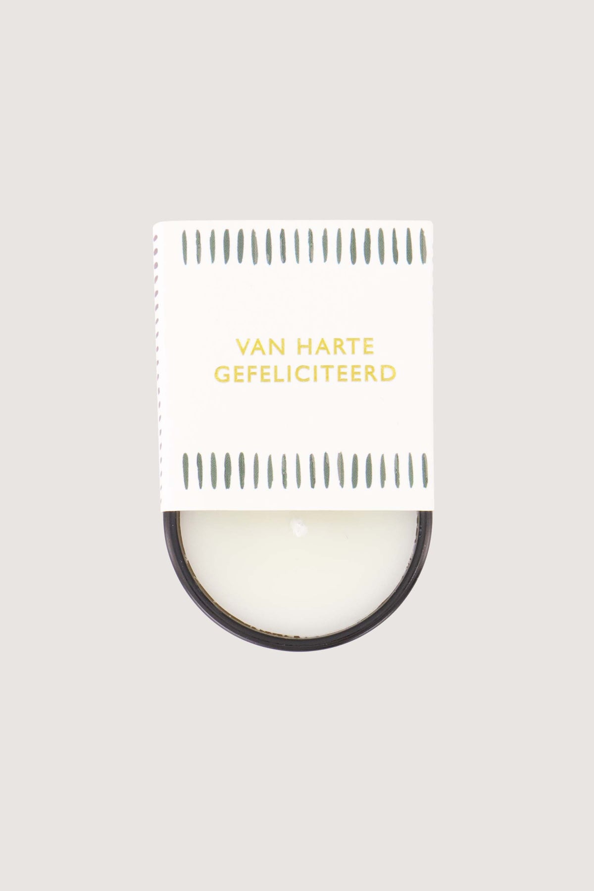 Mini geurkaarsje 'Van harte gefeliciteerd'