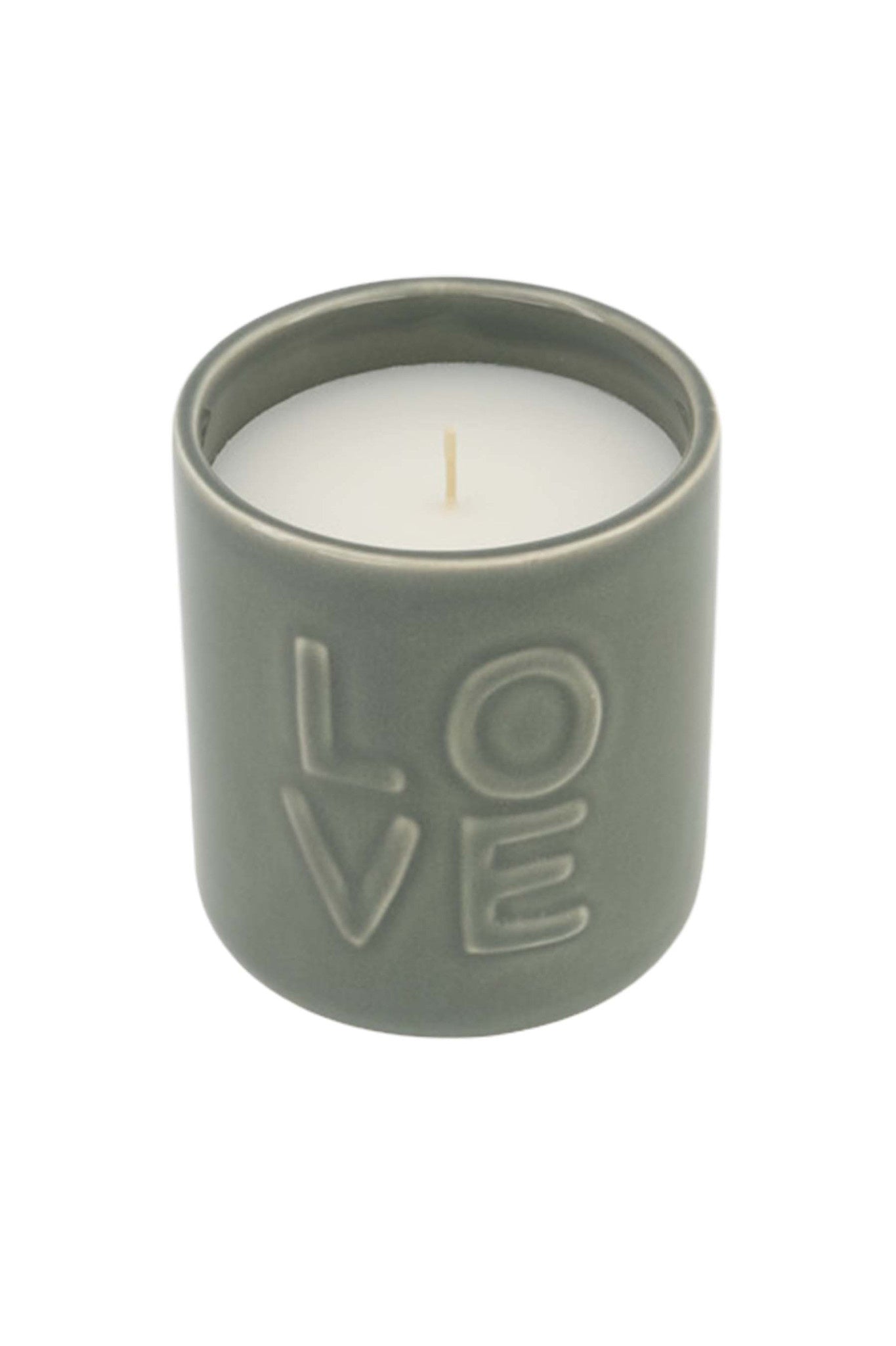 Geurkaars keramiek - 'Love' - groen