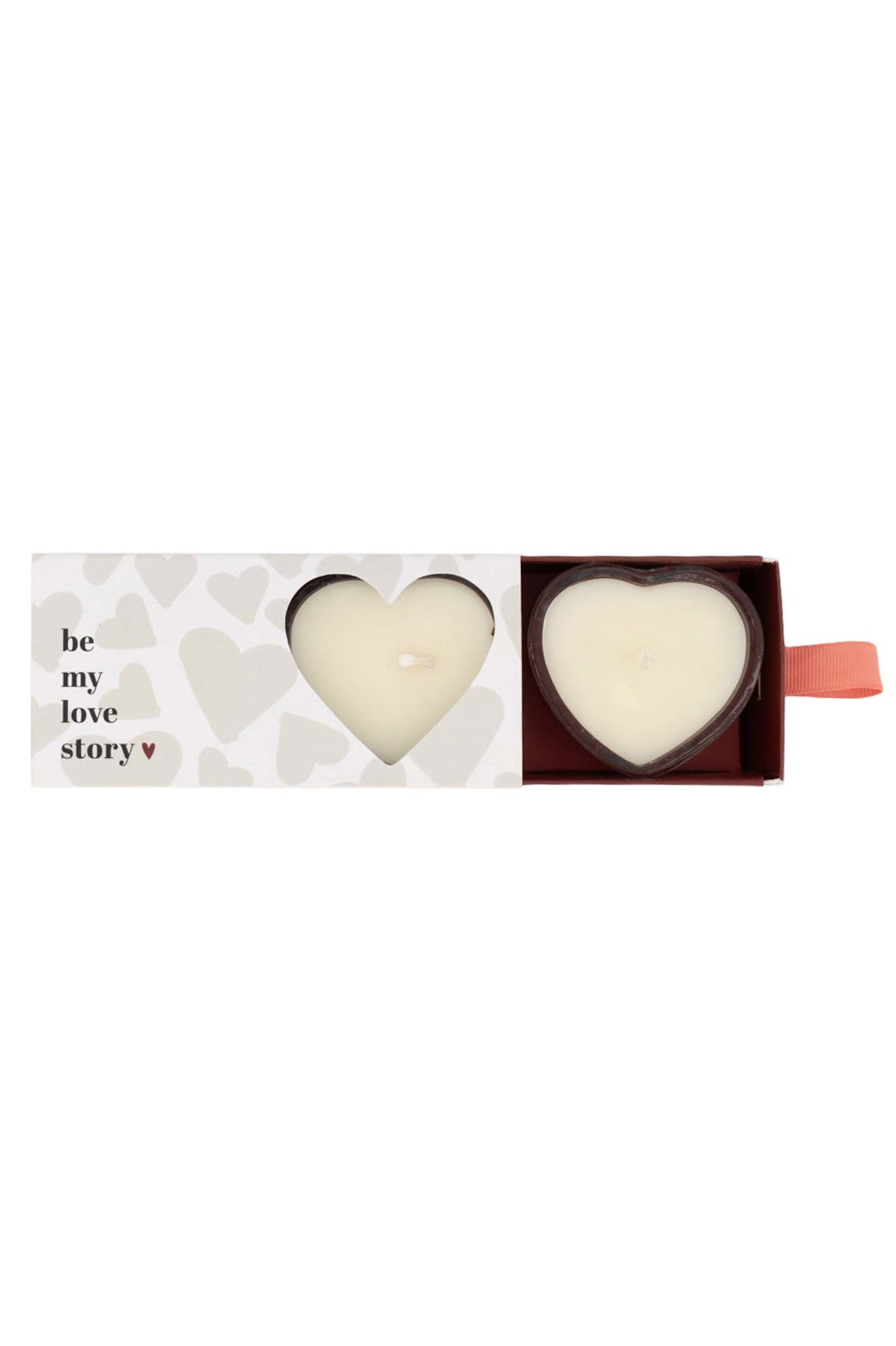 Set van 2 geurkaarsjes in doosje 'be my love story'