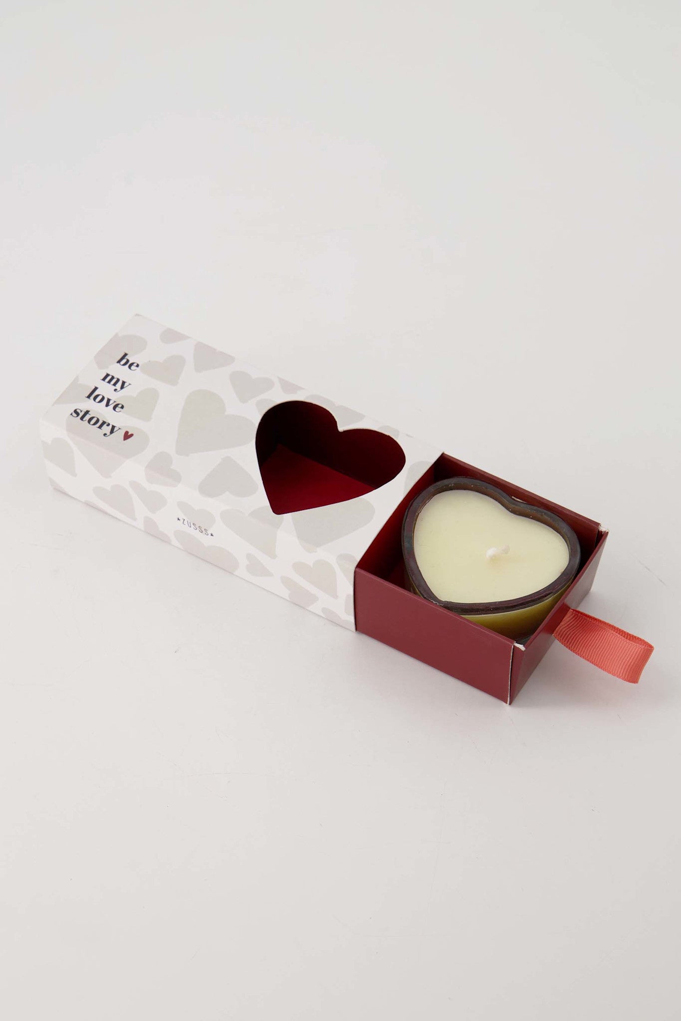 Set van 2 geurkaarsjes in doosje 'be my love story'