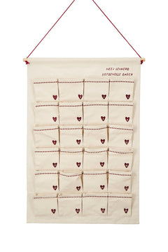 Adventkalender 'liefdevolle dagen' -  wit/rood