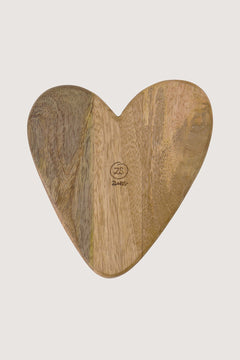 Houten kom hartje - zandkleur