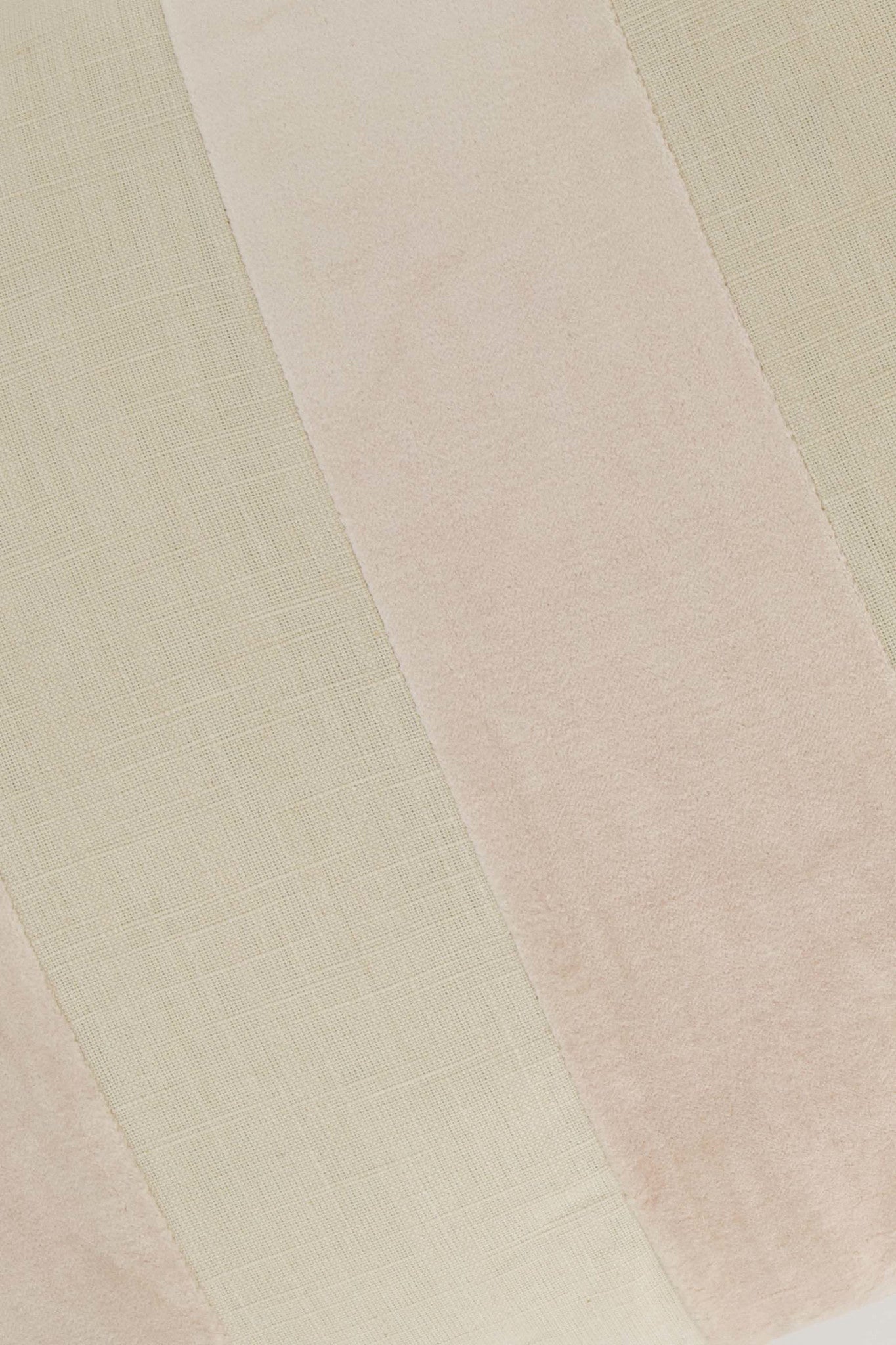 Kussen met streep in katoen/velvet 60x40cm - zandkleur