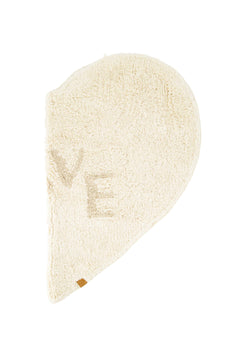 Badmat 'love' in vorm van hartje -  off white