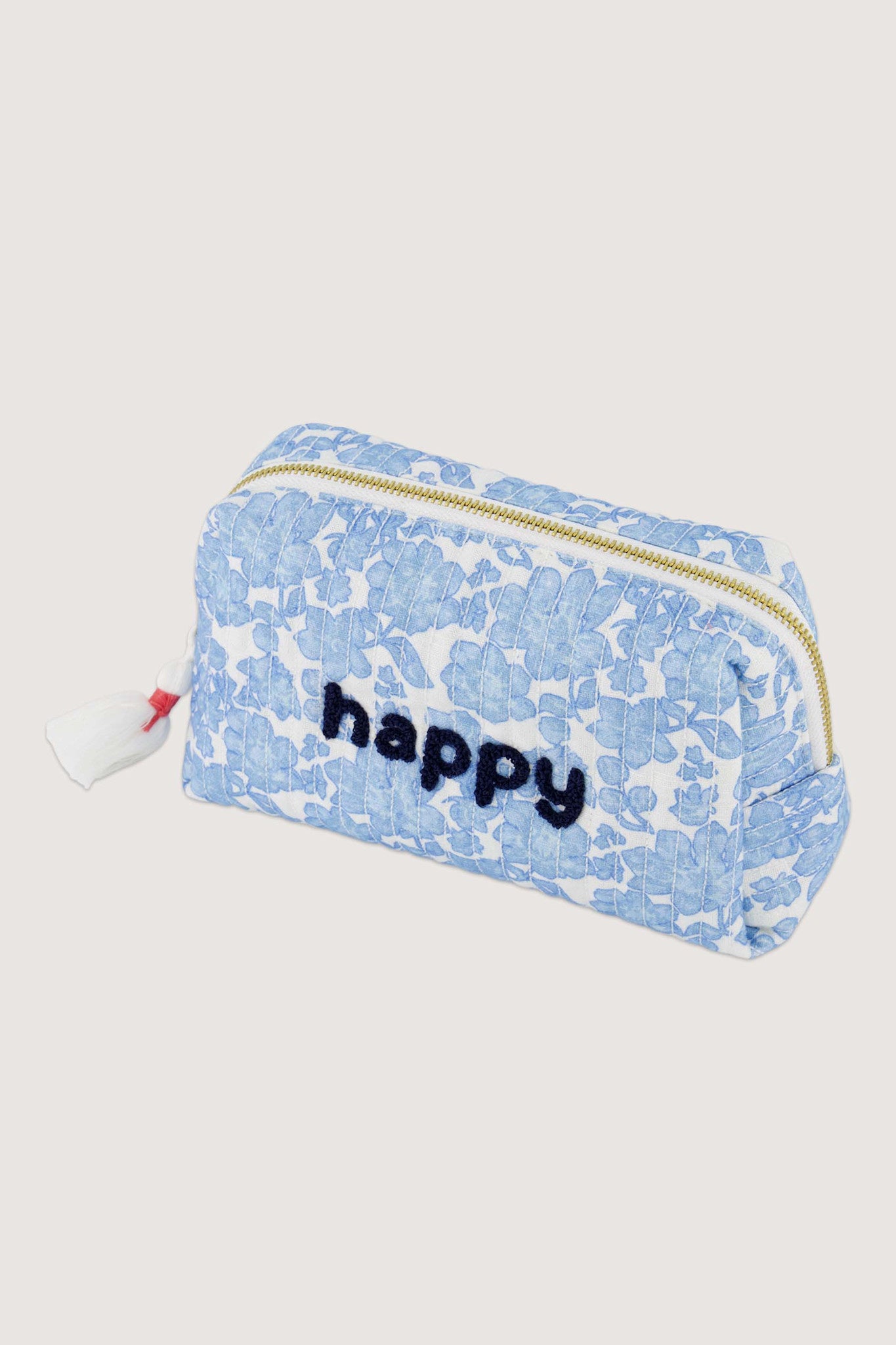 Toilettas met bloemen 'Happy'