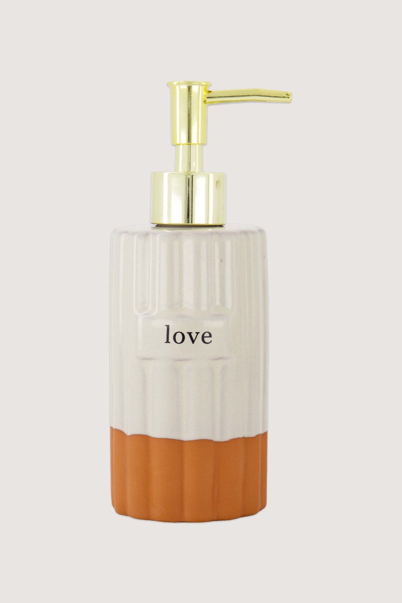 Zeepdispenser in terracotta 'love'