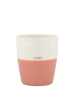 Koffiemok 'Love' - oudroze