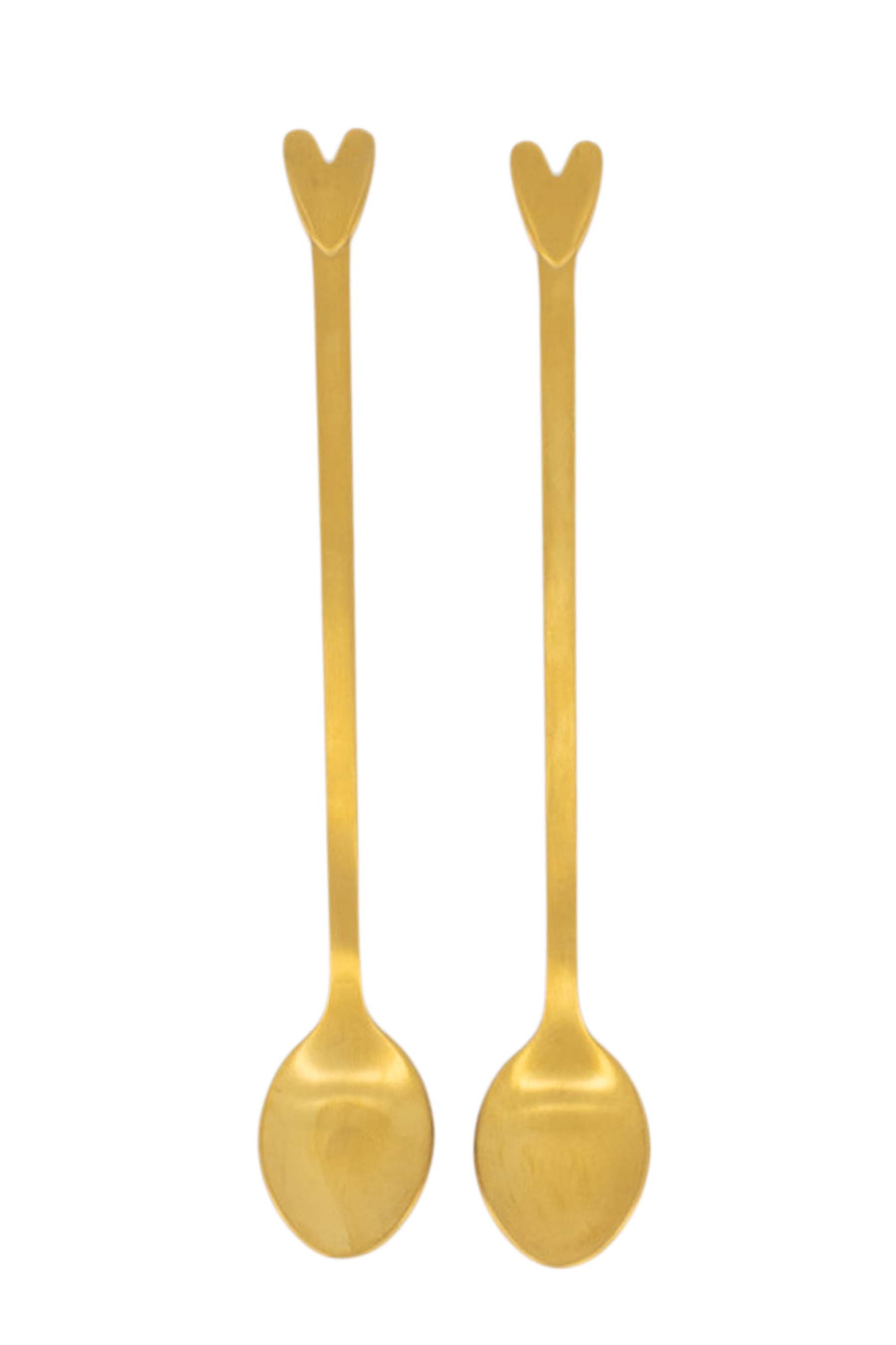 Set van 2 lange lepels met hartje