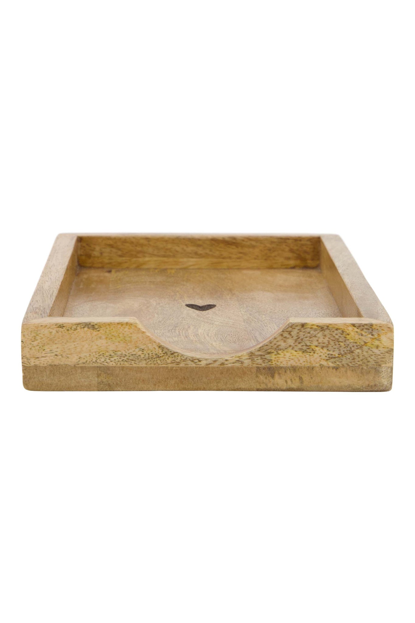 Servethouder in hout met hartje 12,5x12,5cm