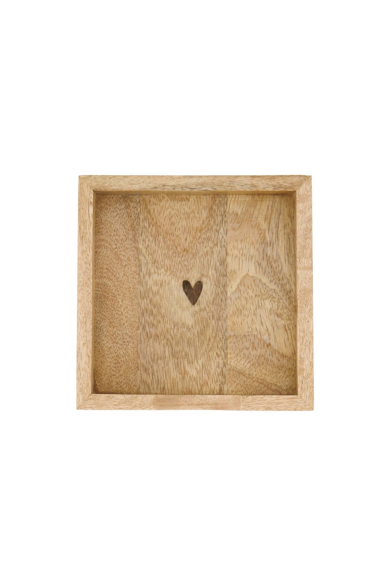 Servethouder in hout met hartje 12,5x12,5cm