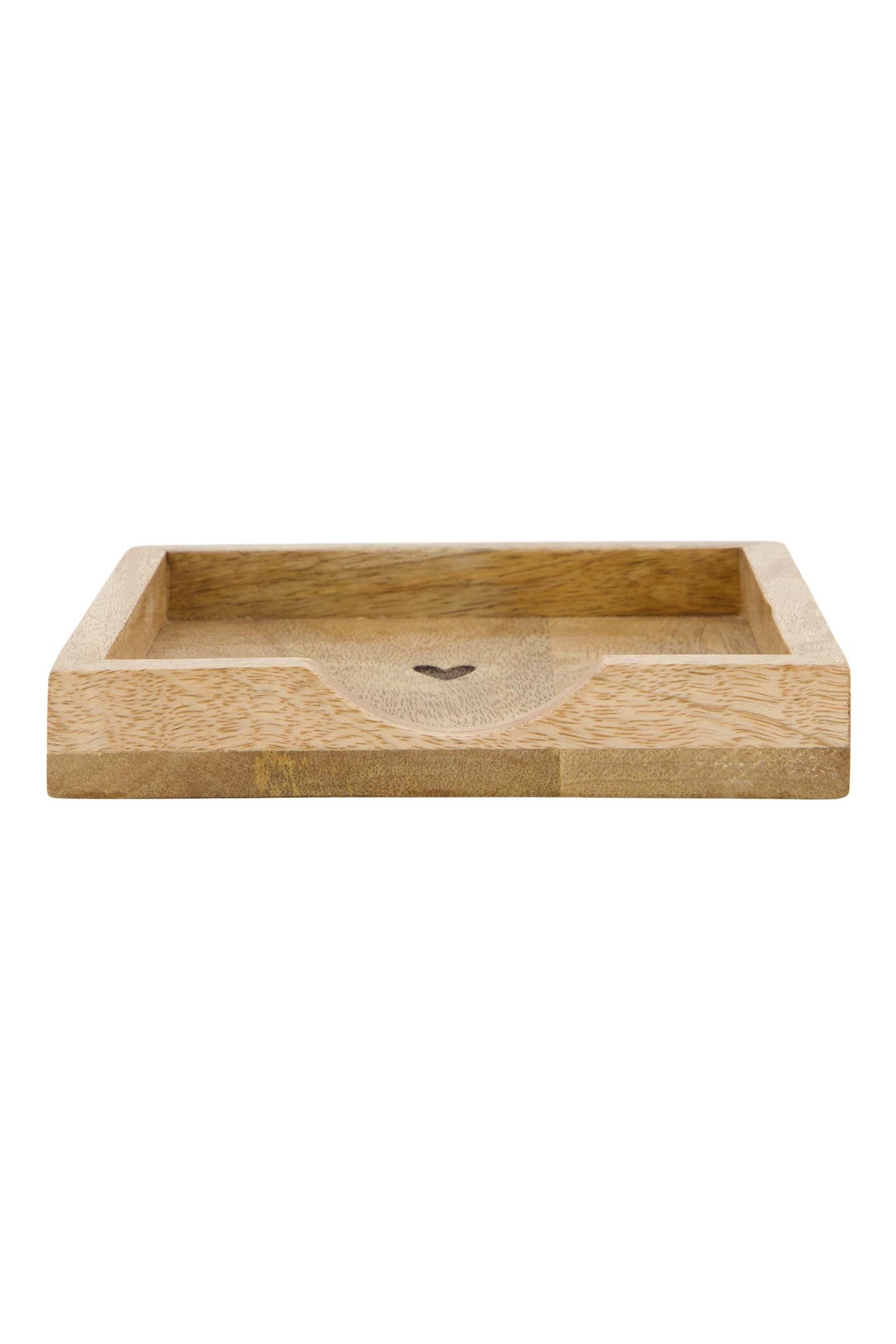 Servethouder in hout met hartje 12,5x12,5cm