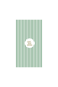 Servetten 'hiep hiep hoera' 11x20cm wit / groen - 15 stuks