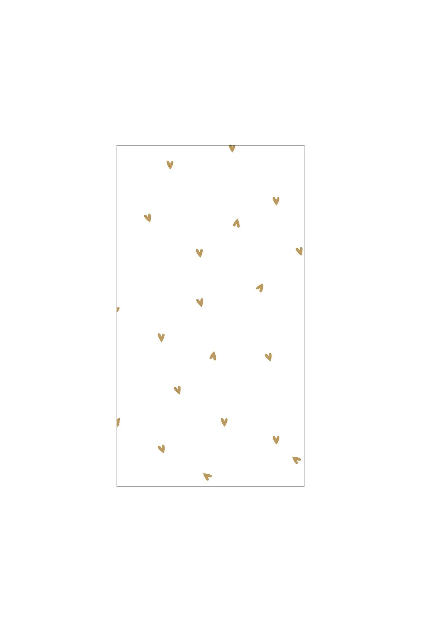 Servetten met kleine hartjes 11x20cm wit/goud - 15 stuks