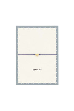 Wenskaart 'Zomaar' met armbandje 'hartje' - donkerblauw