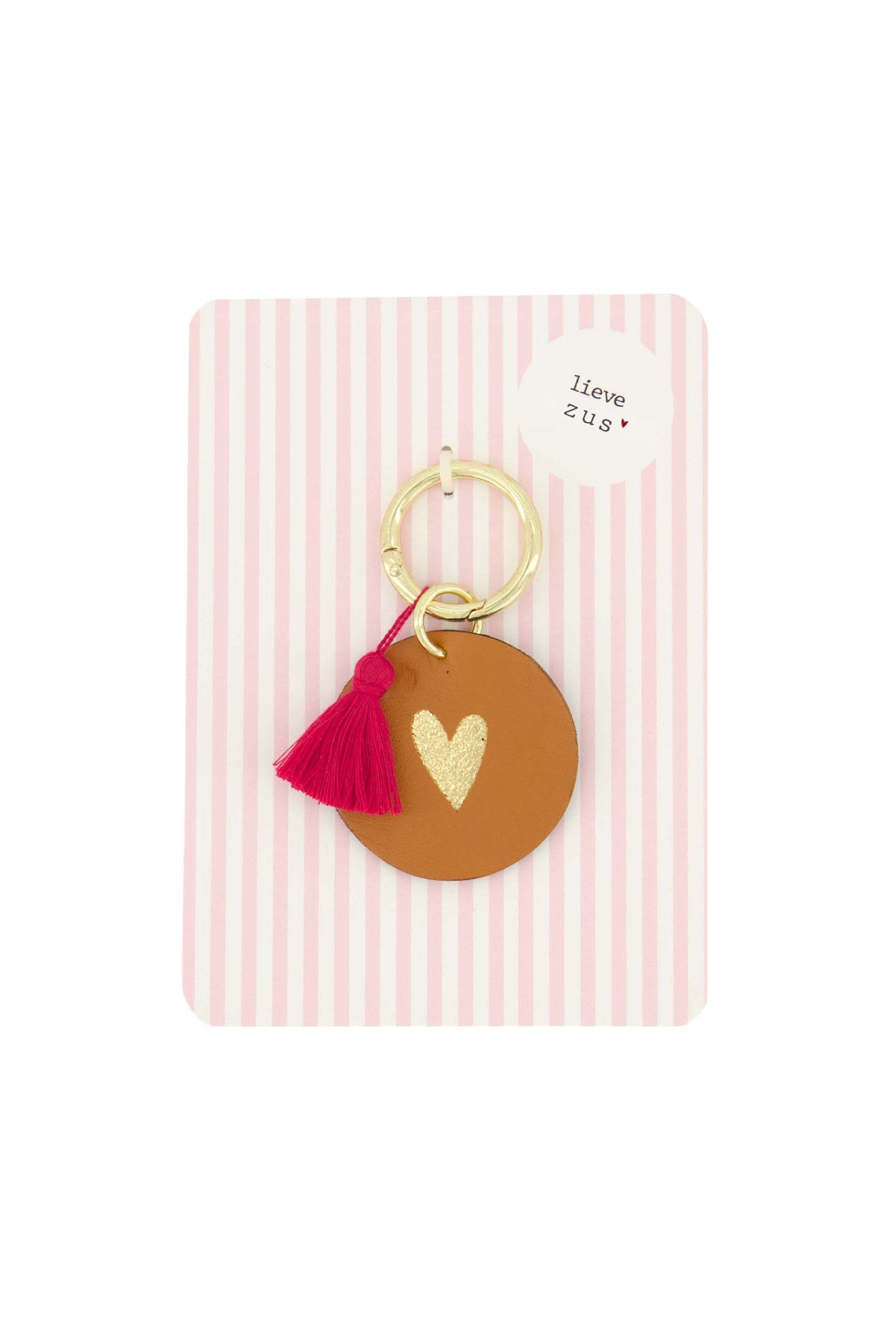 Kaart met sleutelhanger 'Lieve zus'