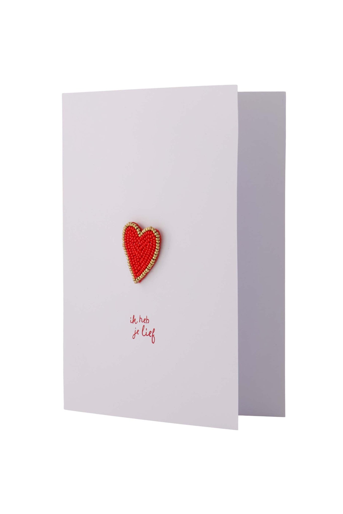 Wenskaart met hartjes- broche