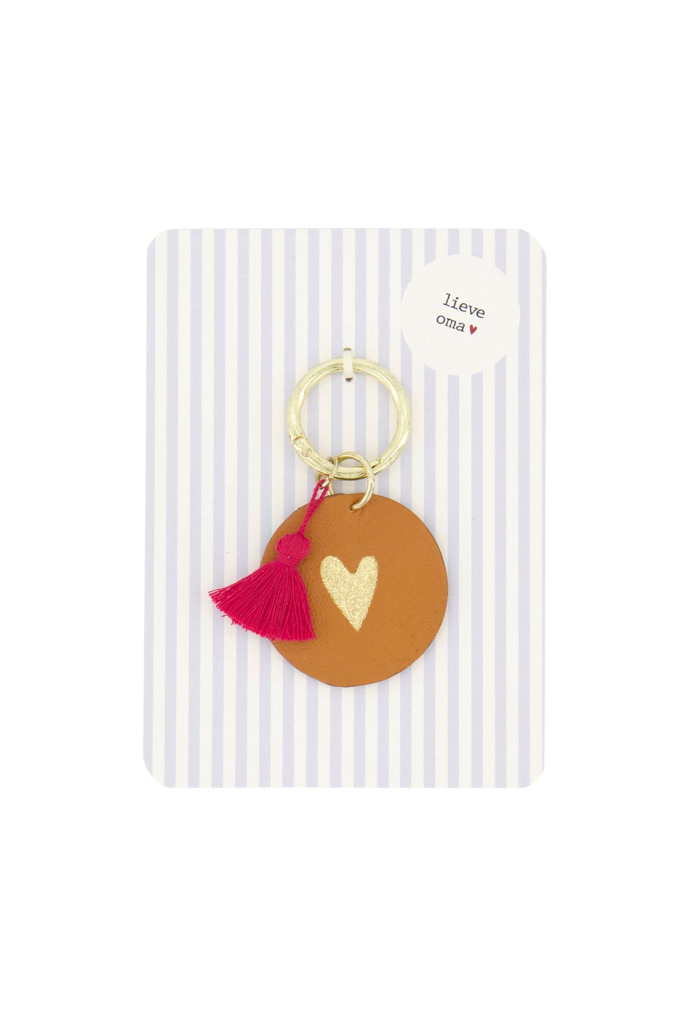 Kaart met sleutelhanger 'Lieve oma'