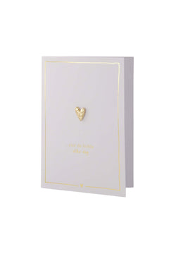 Wenskaart met broche 'Vier de liefde, elke dag' - hartje