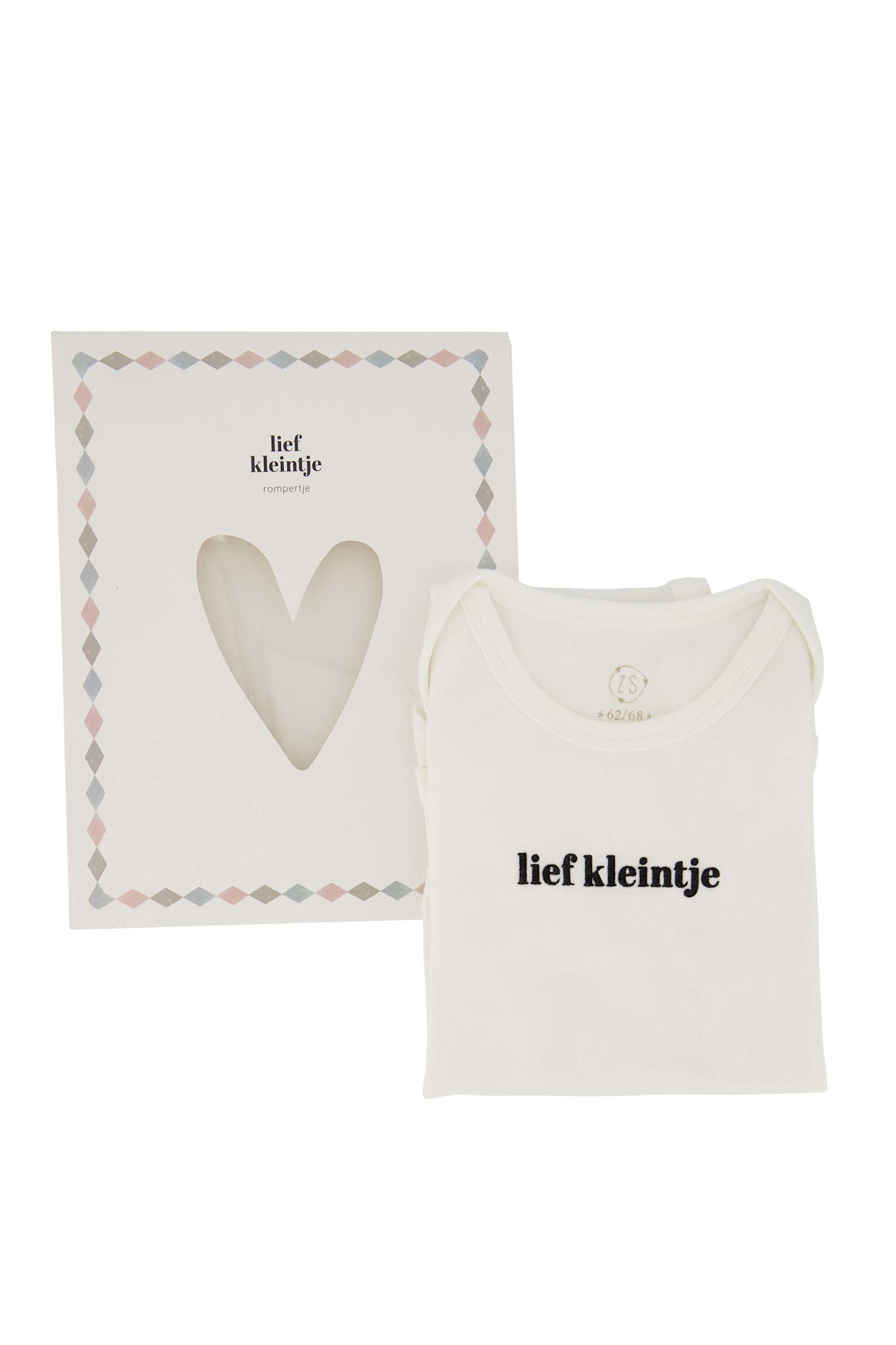 Rompertje 'lief kleintje' in doosje maat 62/68