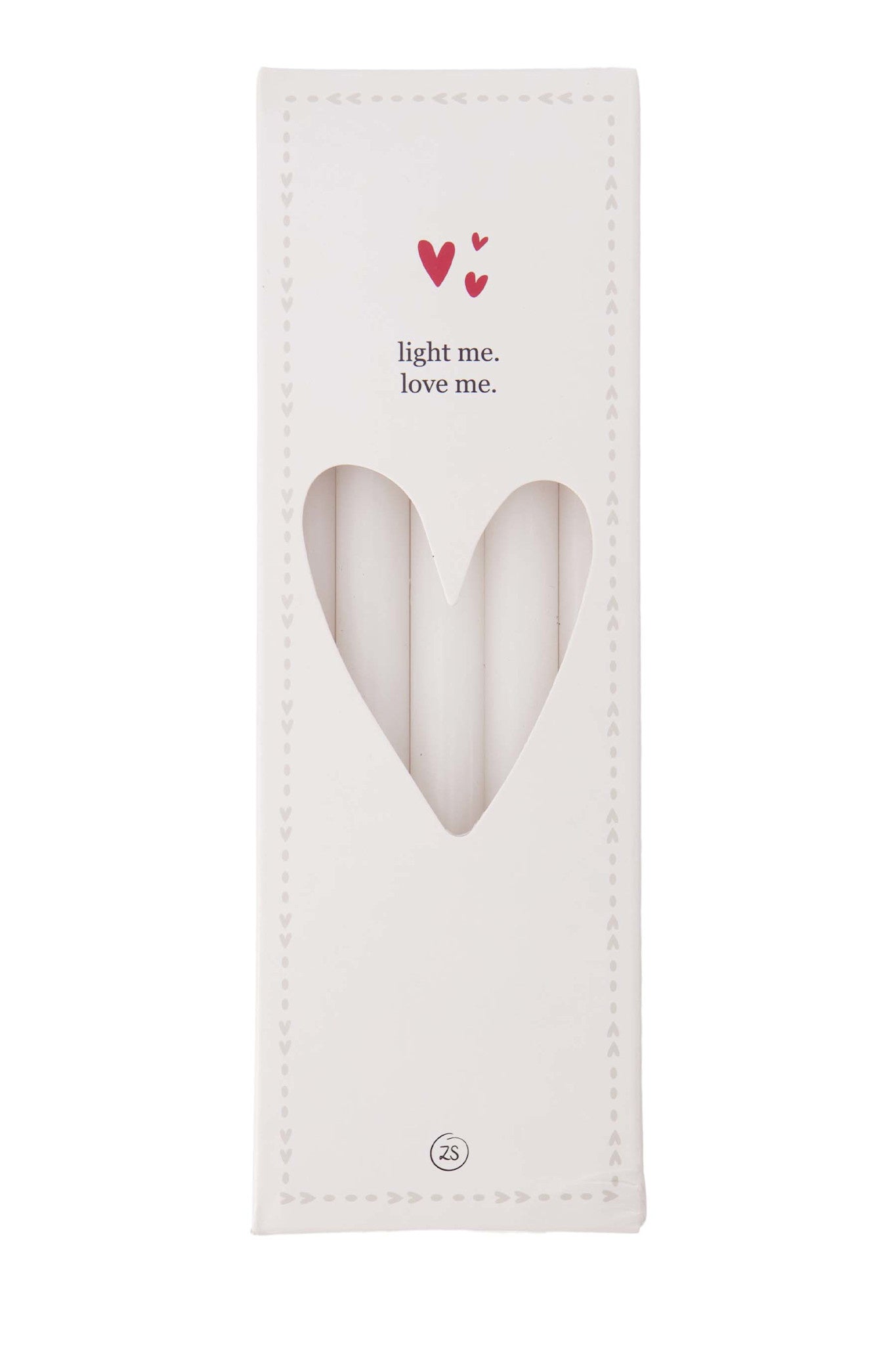 Doosje met 10 smalle kaarsjes -17 cm -off white