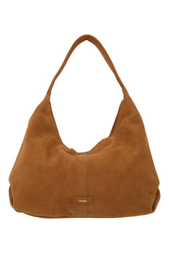 Handtas in suede - cognac