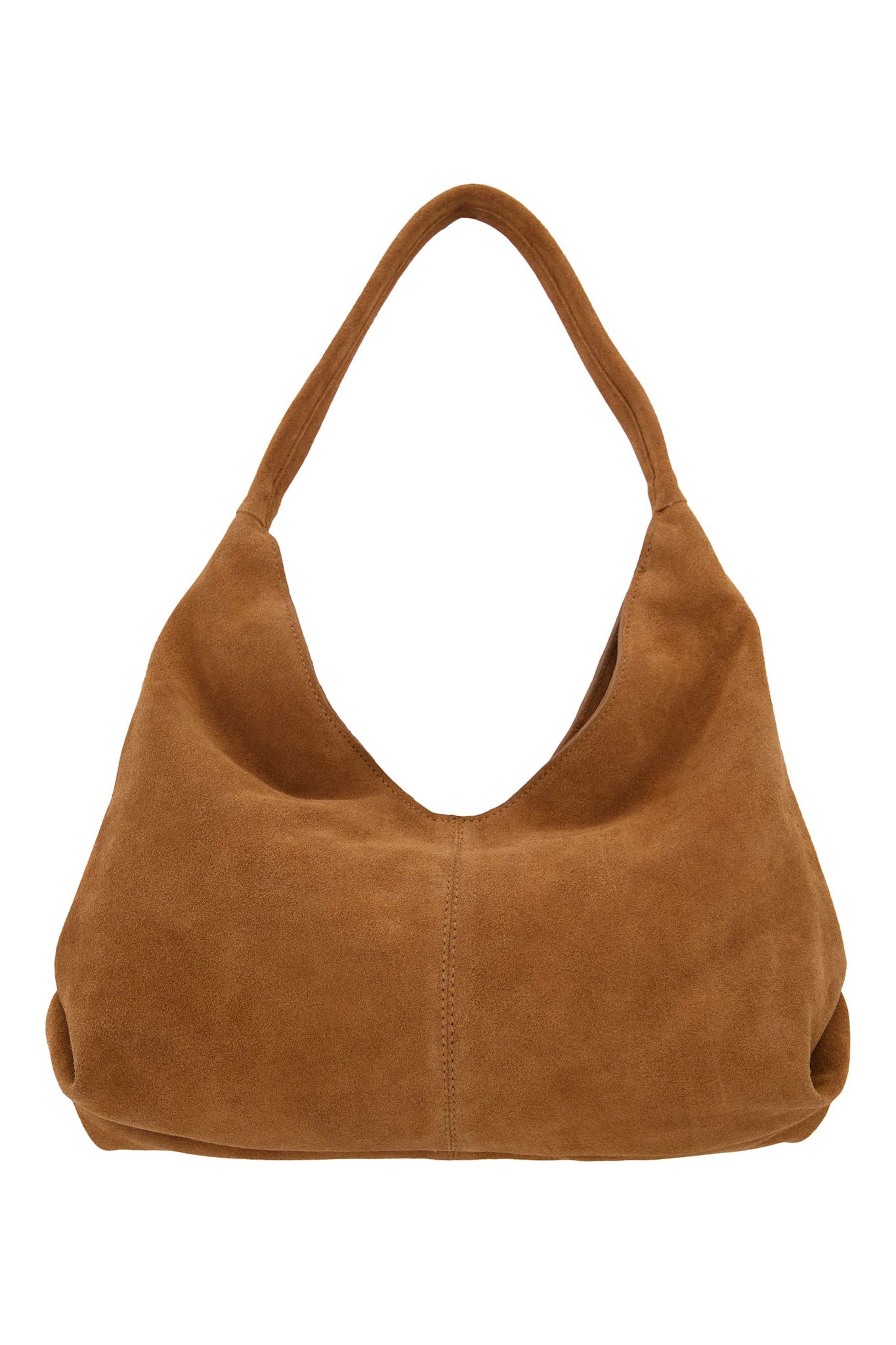 Handtas in suede - cognac