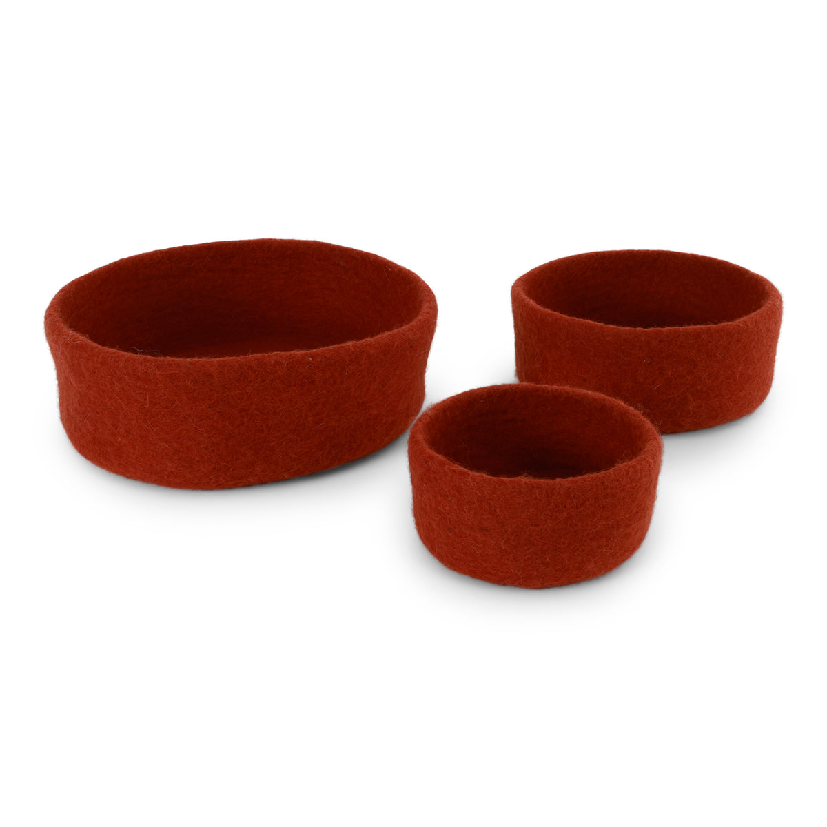 Ronde vilten mand ø23 cm Rusty red