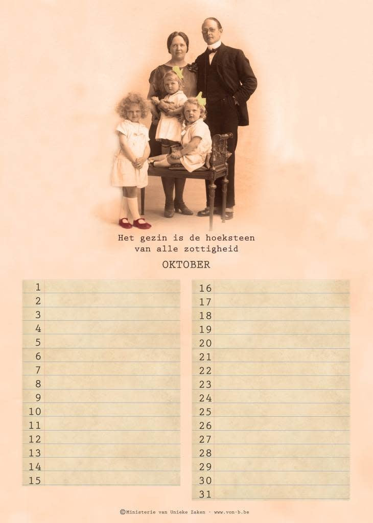 Verjaardagskalender Ministerie van Unieke Zaken