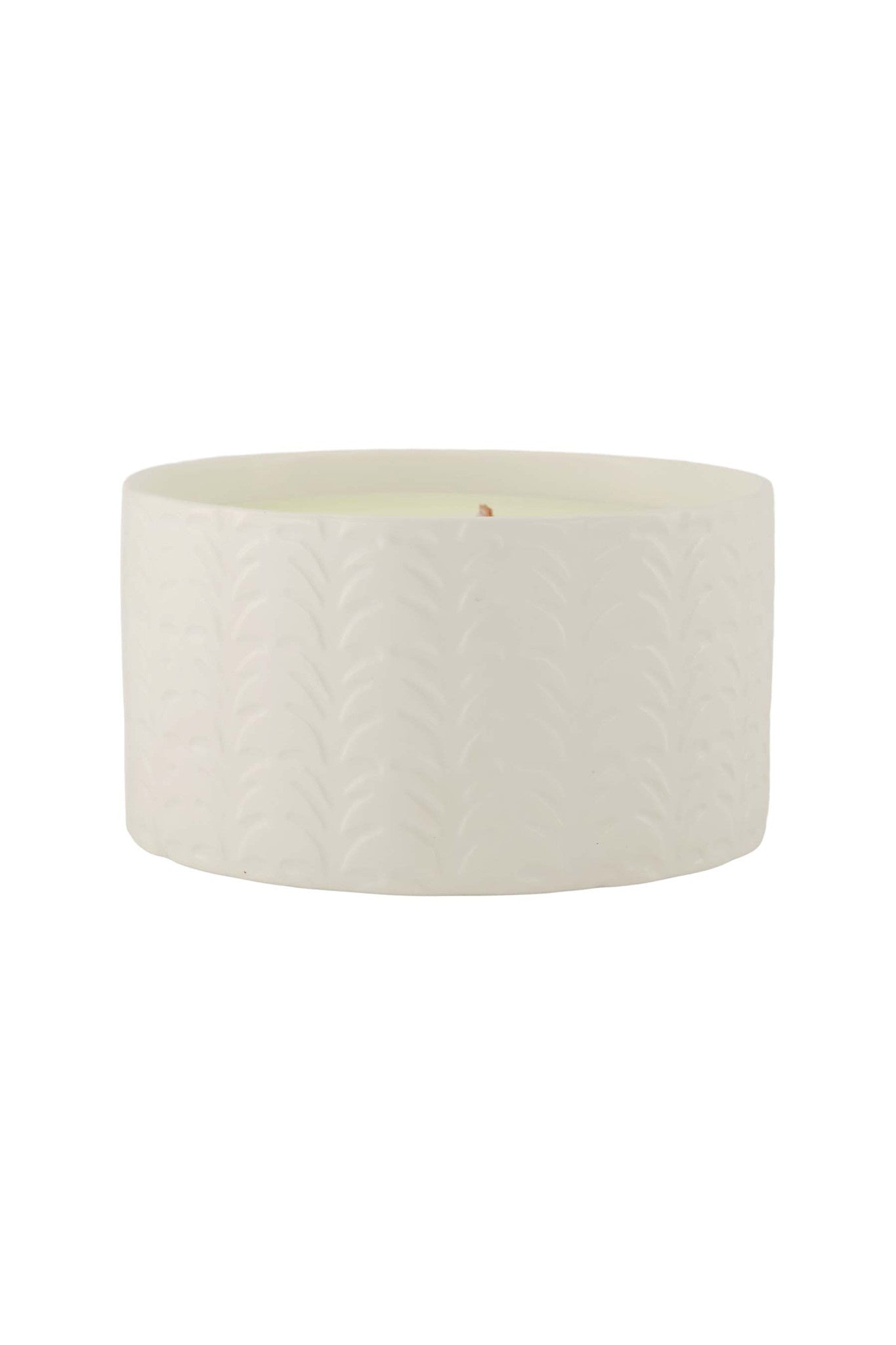 Buitenkaars wit met palm patroon