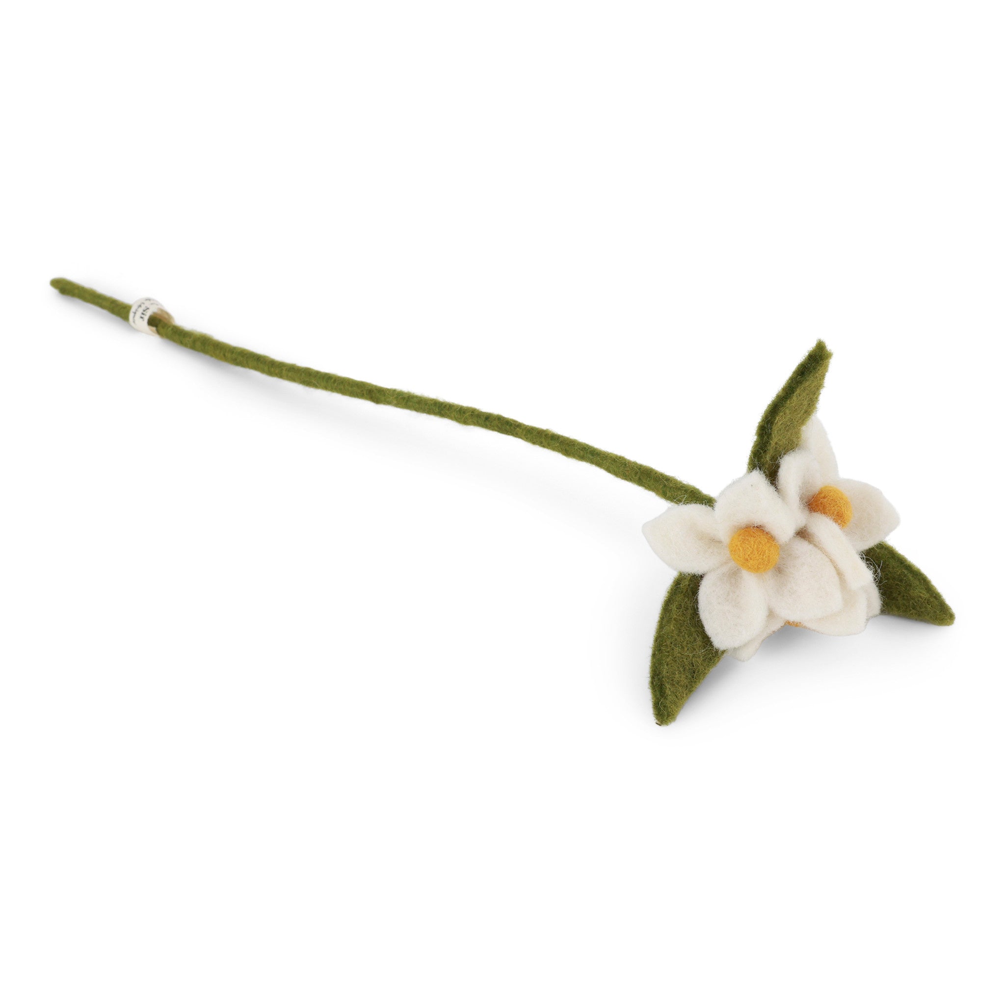 Witte bloemen op takje - 34 cm