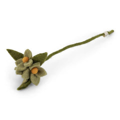 Muntgroene bloemen op takje - 34 cm