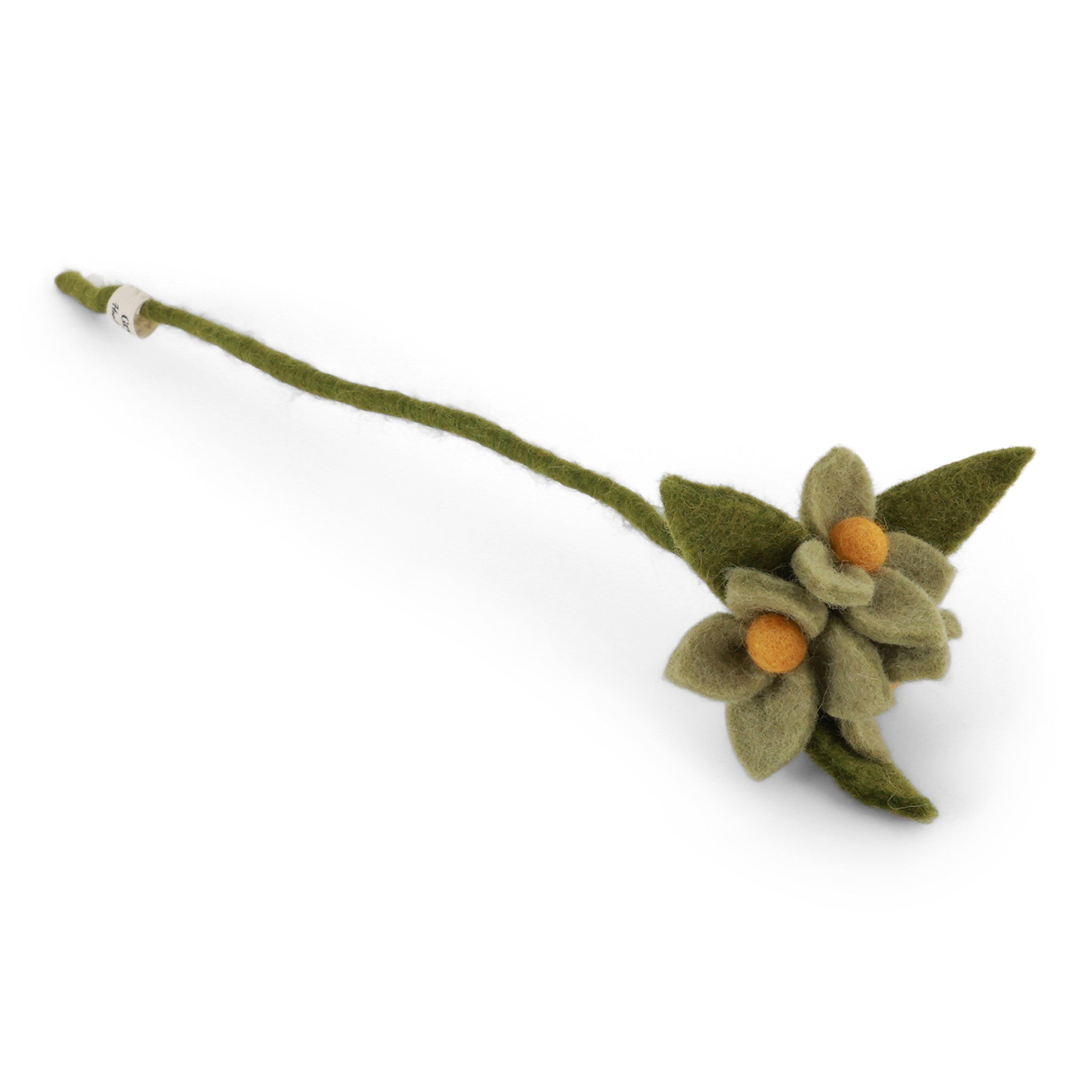 Muntgroene bloemen op takje - 34 cm