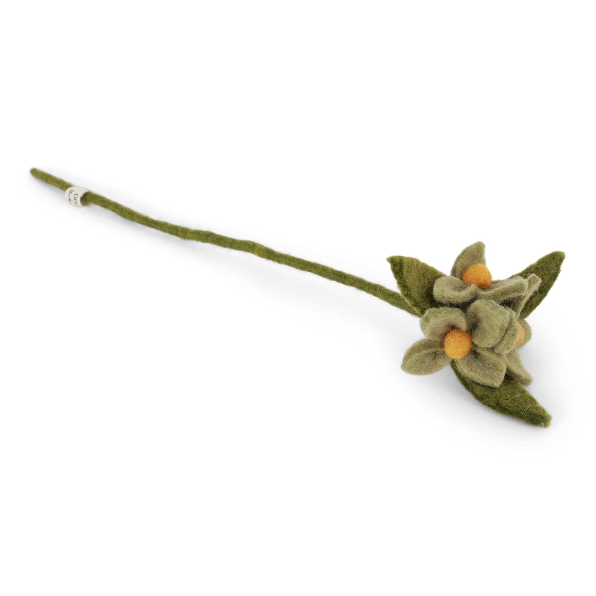 Muntgroene bloemen op takje - 34 cm