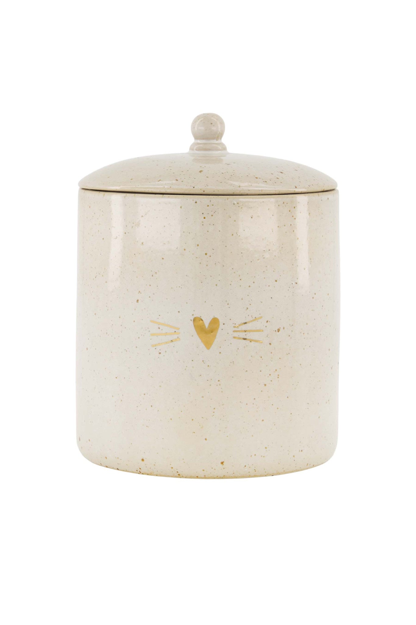 Voorraadpot 'Kat' - zand/goud