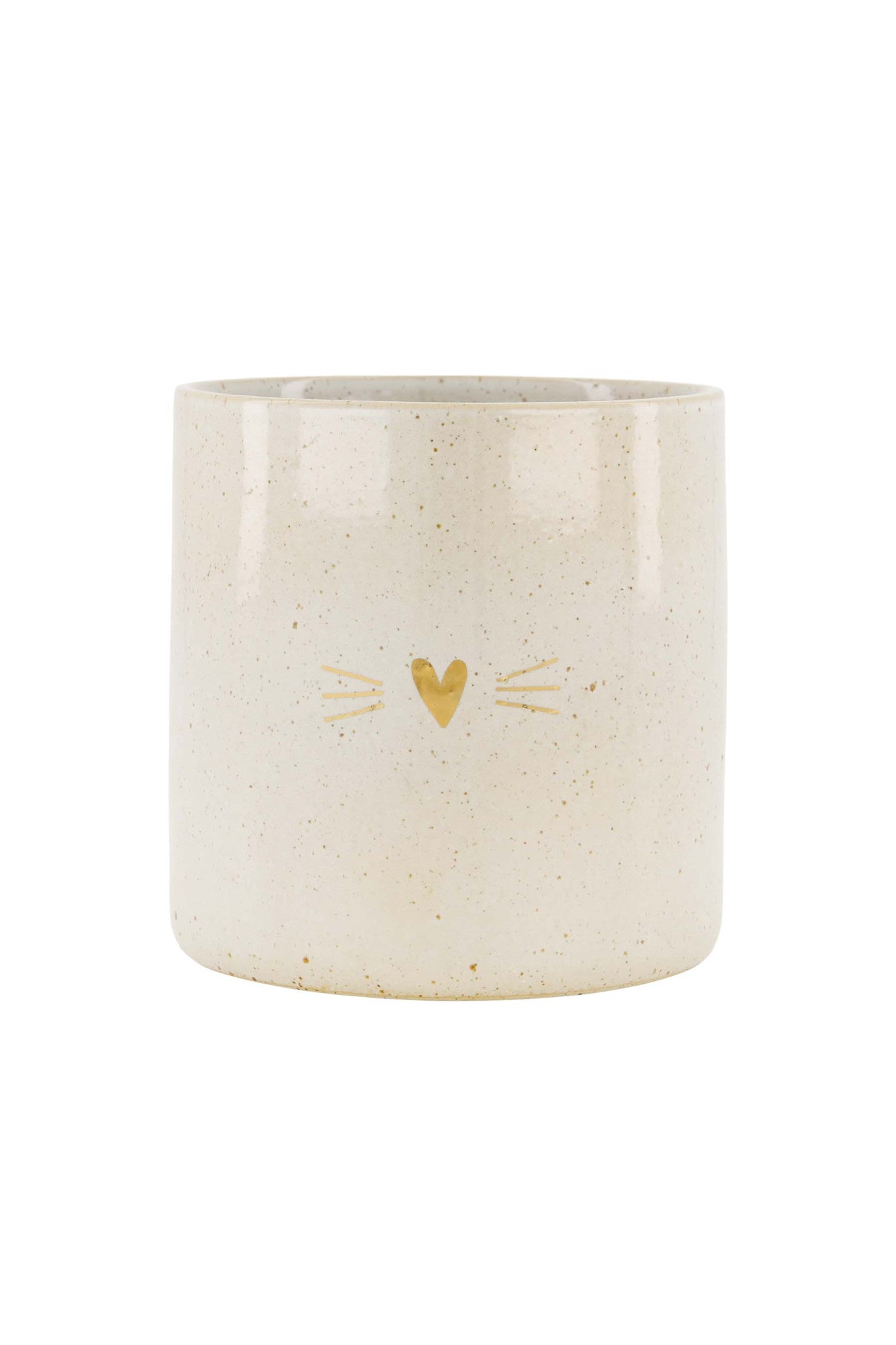 Voorraadpot 'Kat' - zand/goud