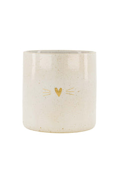 Voorraadpot 'Kat' - zand/goud