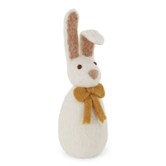 Konijn in vilt - 'Big Bunny with bow' - White - 20 x 6 cm