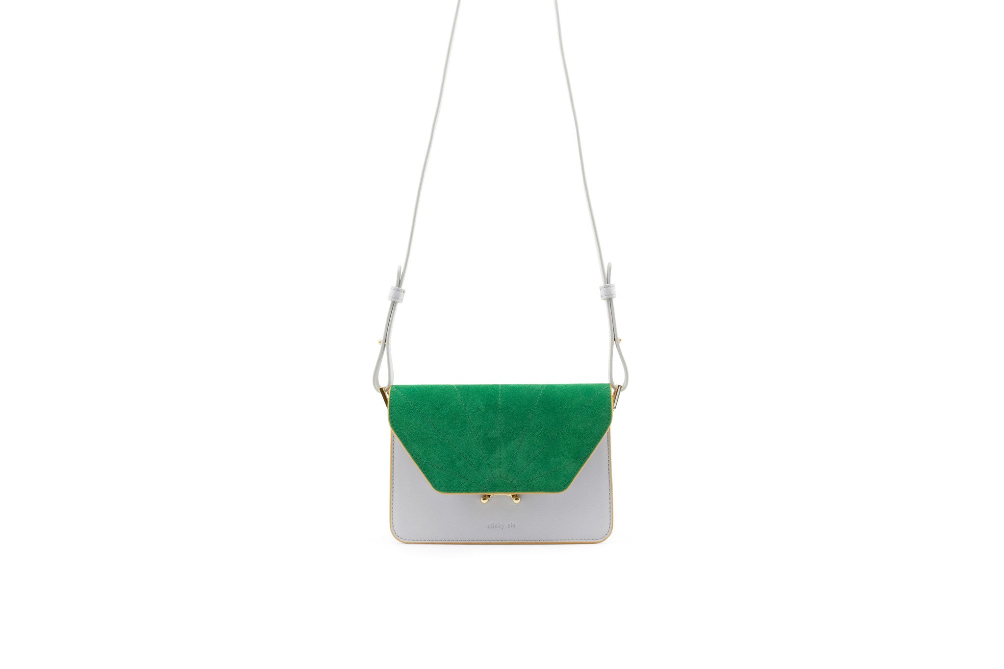 The Sticky Sis Club - Schoudertas La Promenade - Hortensia blue - Paris green