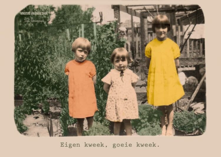Wenskaart Ministerie van Unieke Zaken - 'Eigen kweek, goeie kweek'