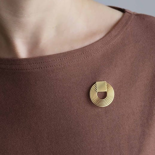 Magnetische broche - cirkel - goudkleur