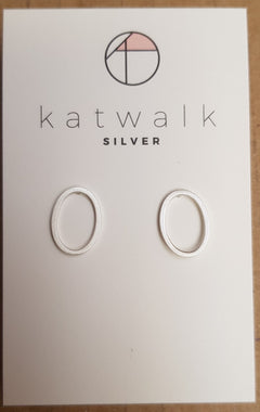 Zilver oorstekers - open ovaal