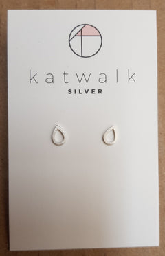 Zilver oorstekers - Open druppeltjes