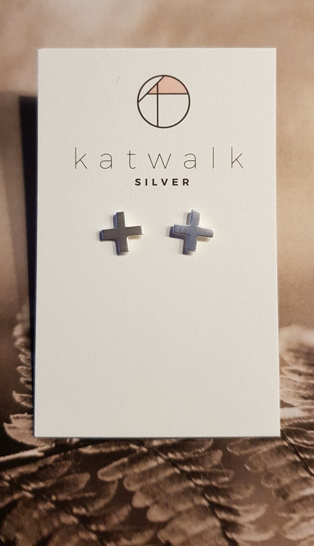 Zilver oorstekers - Cross