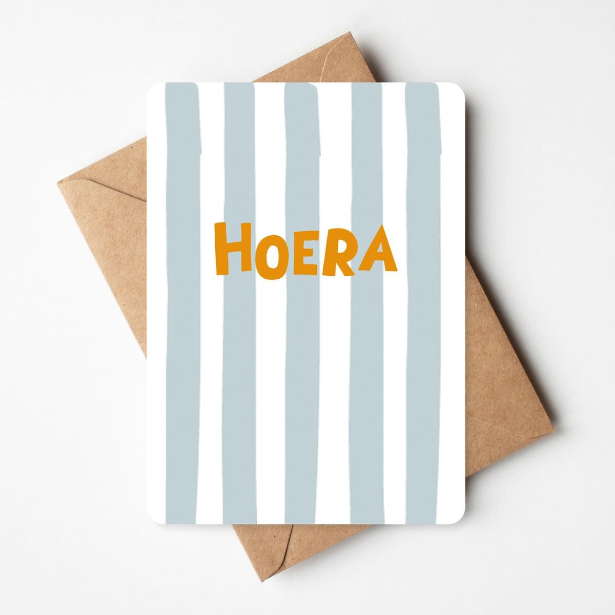 Wenskaart - Hoera - streepjes