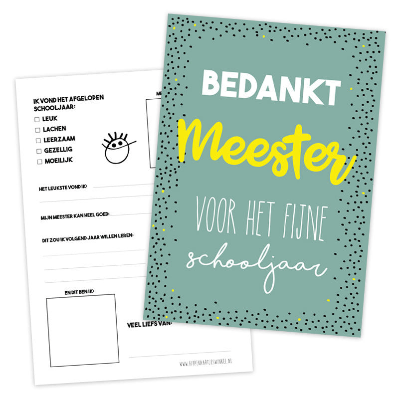 Meester - invulkaart A5