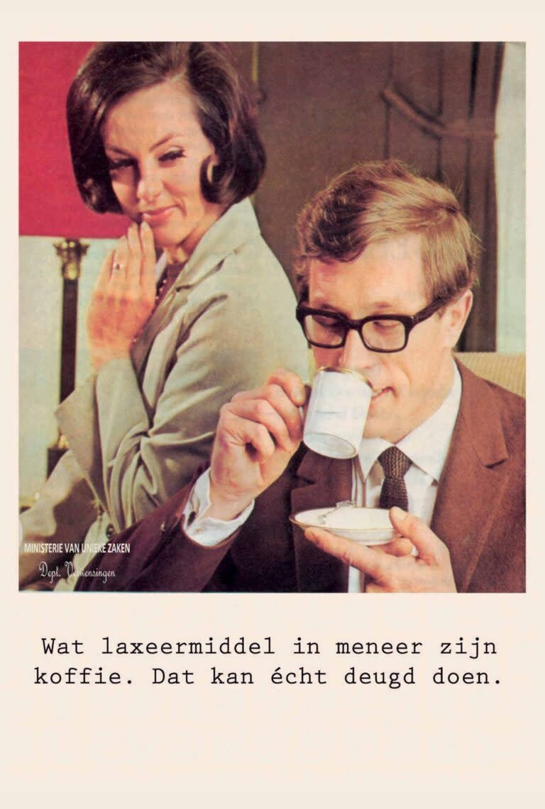 Wenskaart Ministerie van Unieke Zaken - 'Koffie voor meneer...'