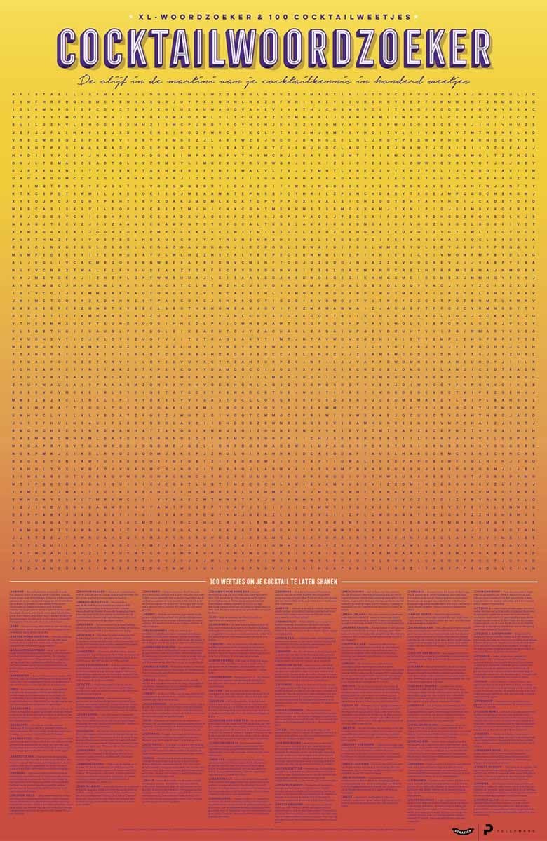 XL spelposter 'Cocktailwoordzoeker'