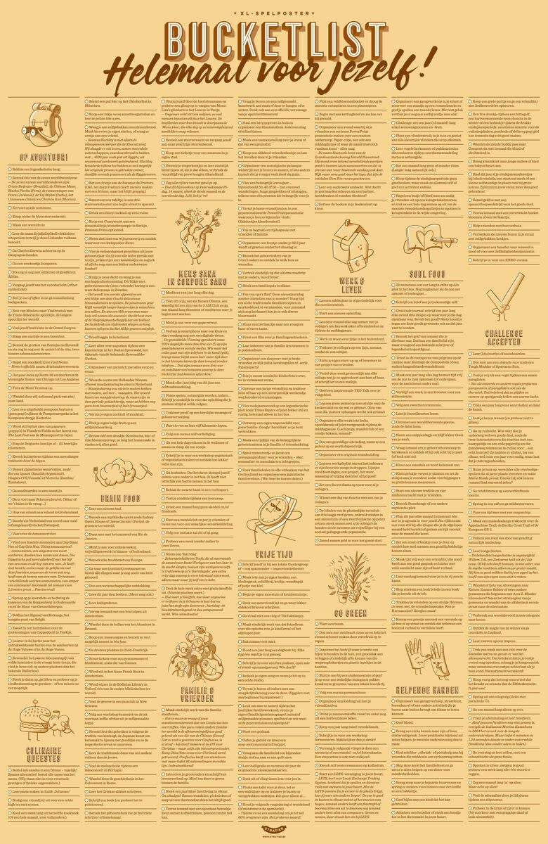 XL Bucketlistposter voor jezelf