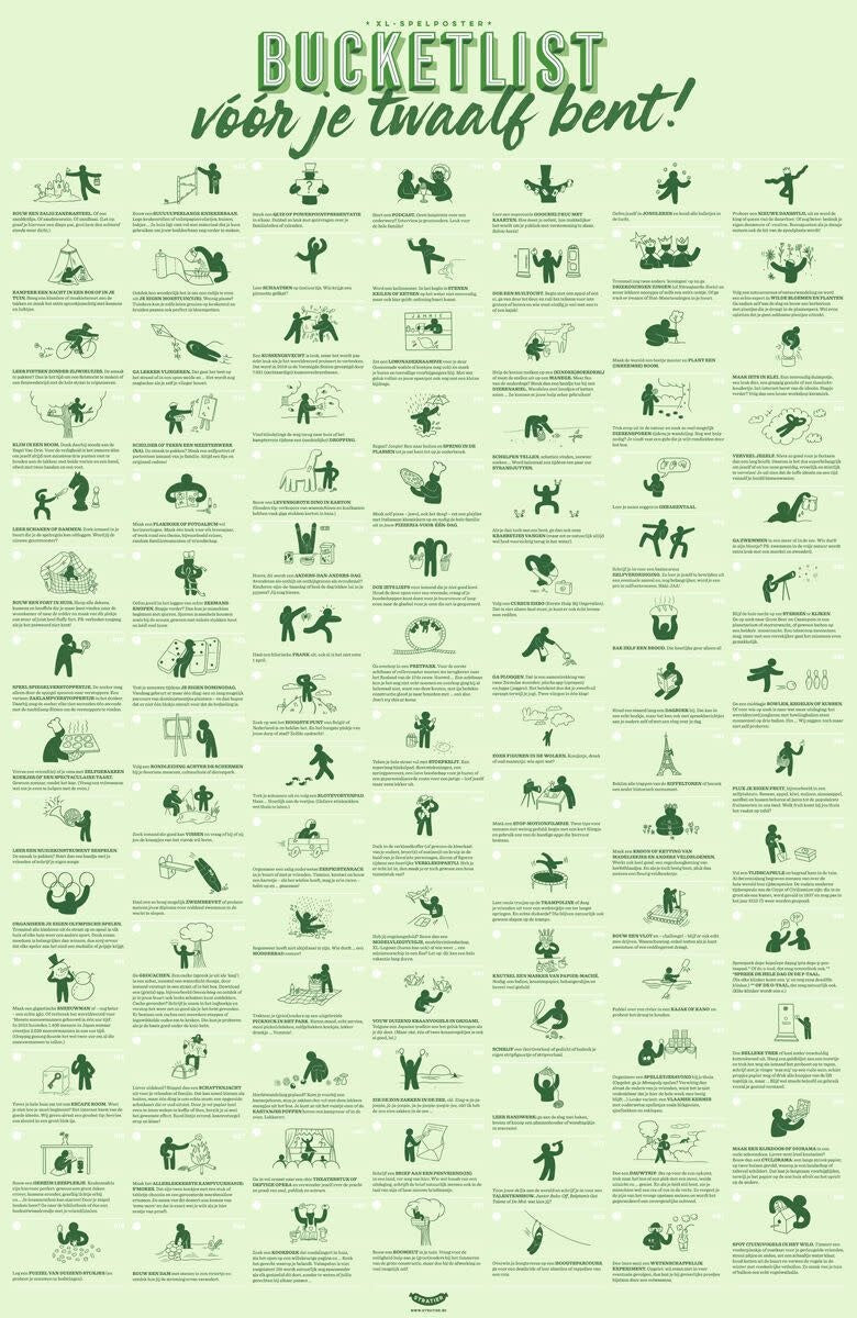 XL Bucketlistposter voor je twaalf bent